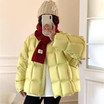 新国标90白鸭绒面包服2025新款羽绒服女小个子独特漂亮冬装厚外套