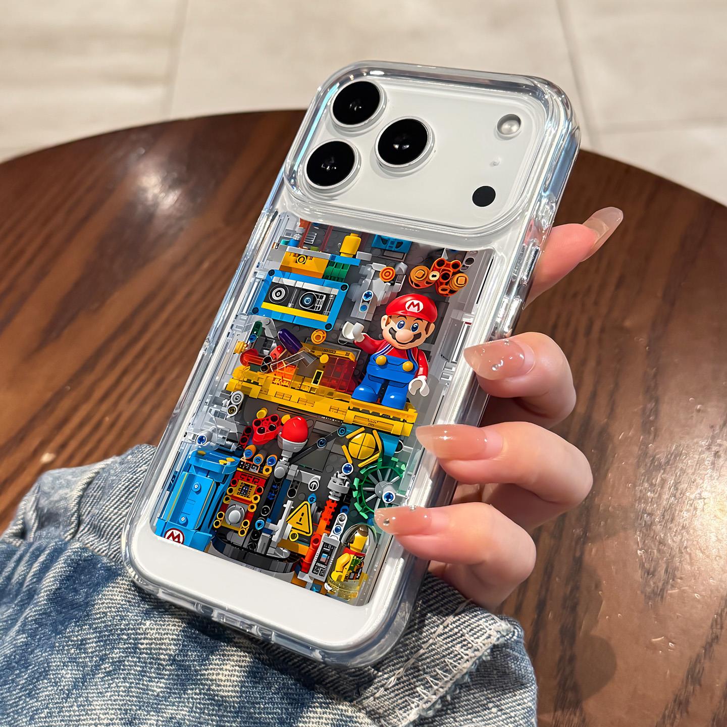 适用于苹果17promax手机壳卡通马里奥iPhone17全包air防摔16pro高级感15网红女14透明13硅胶12小众11创意plus