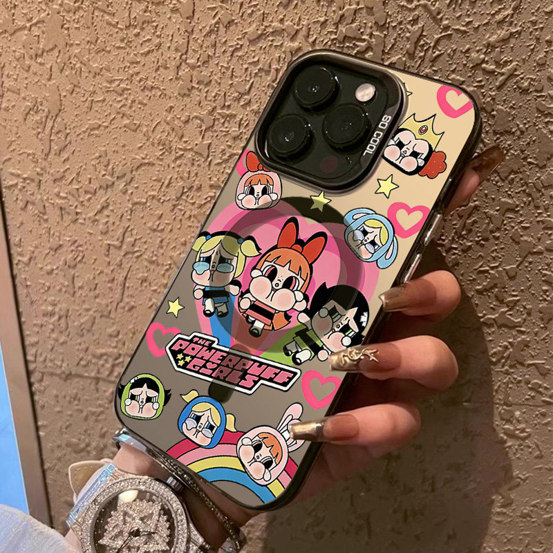 magsafe磁吸无线充适用iPhone17Promax手机壳新款16卡通小女警15pro可爱创意14防摔壳13男女款15plus彩银壳12,3C数码配件,手机保护套/壳,淘宝优惠券,粉丝福利购,淘宝优惠卷