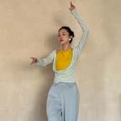 吊带背心带胸垫针织T恤内搭两件套装 kokoyaya瑜伽罩衫 天丝长袖 薄