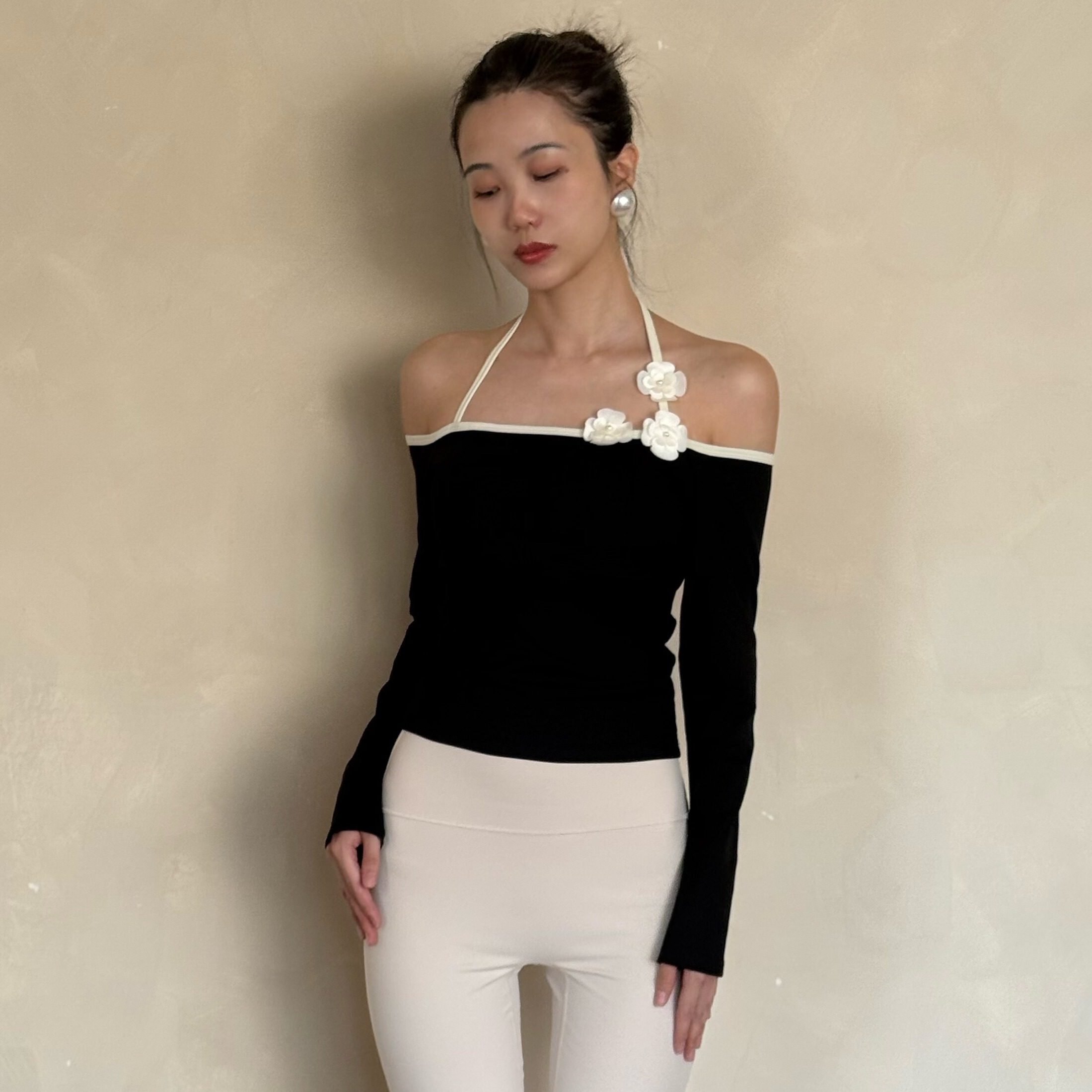 kokoyaya一字肩瑜伽服上衣秋冬长袖运动服健身T恤女挂脖花朵新款,运动服/休闲服装,健身衣,淘宝优惠券,粉丝福利购,淘宝优惠卷