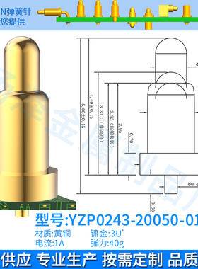 鑫扬泽YZP0243-20050-01铜C3604板上高度4.4镀金3U*12v1a40g2个装
