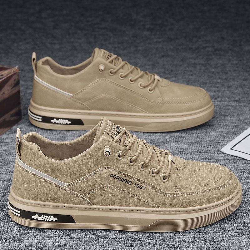 劳保男鞋工地干活防滑耐磨板鞋工作防水男士休闲皮鞋潮鞋