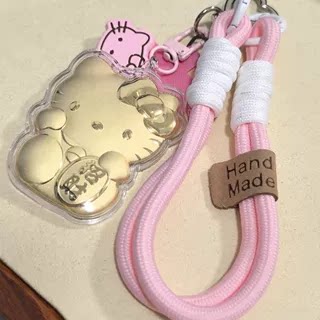 水贝足金999黄金kt招财猫手机链钥匙扣包包挂件送礼