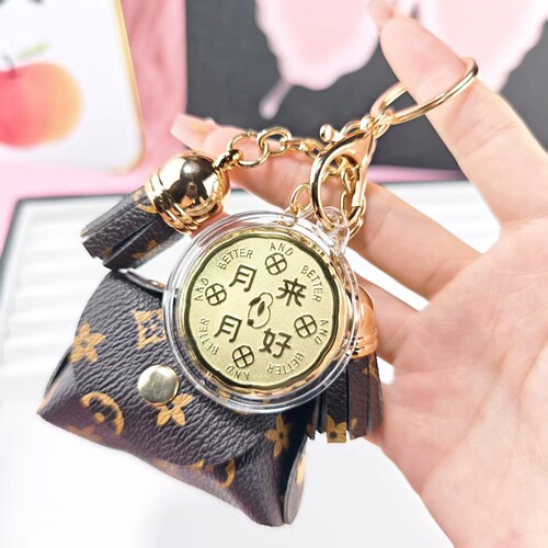水贝足金999黄金月来越好手机链钥匙扣包包挂件中秋佳节送礼