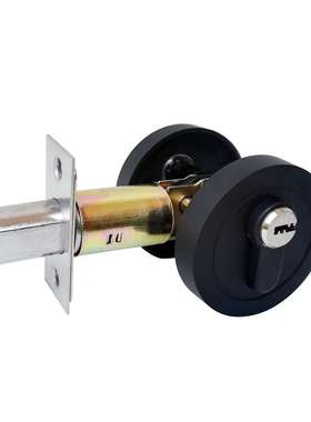 闭锁黑色隐形门锁通用圆形储藏室带匙可加长辅助锁deadbolt lock