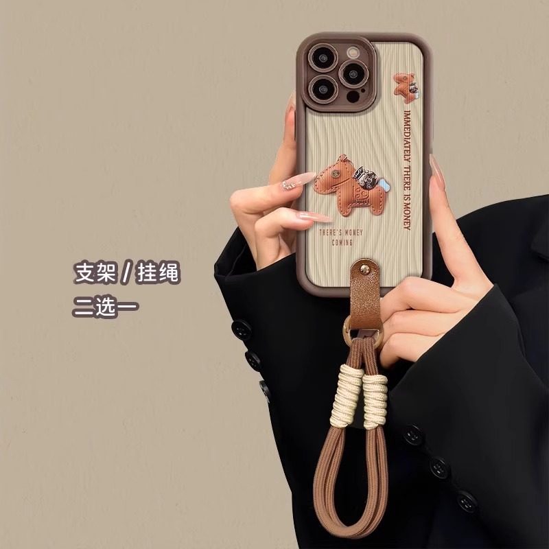 竖纹复古木马适用苹果16promax手机壳iPhone15promax保护套复古14p咖色小羊皮13pro温柔11腕带挂绳12秋冬防摔,3C数码配件,手机保护套/壳,淘宝优惠券,粉丝福利购,淘宝优惠卷