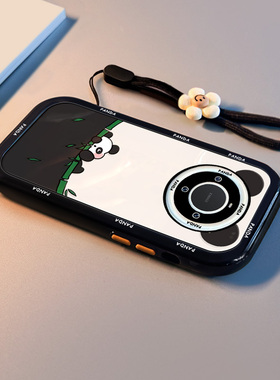 适用华为mate60pro手机壳超薄曲屏防摔高级感mte50por新款镜头全包mt40保护套硅胶30e带挂绳创意熊猫5G女潮牌