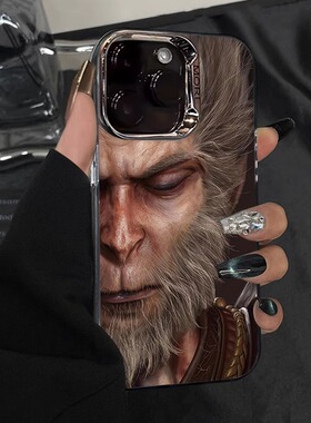 黑神话悟空适用苹果16promax手机壳小众男iphone15por电镀圈彩银14游戏13pro防摔12新款动漫国风11高级保护套