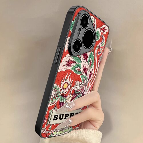 适用华为pura电镀凤鸟繁花
