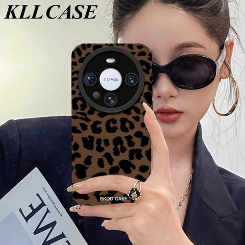 适用华为mate小羊皮复古风豹纹