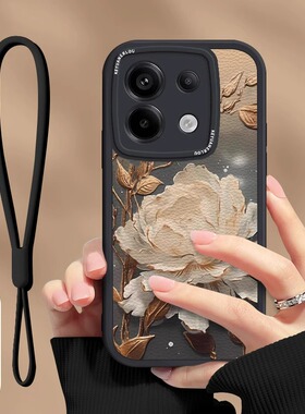 望舒金莲适用小米17pro手机壳48女新款13高级12s中国风14ultra创意轻奢k70e小羊皮60防摔11红米note14带挂绳