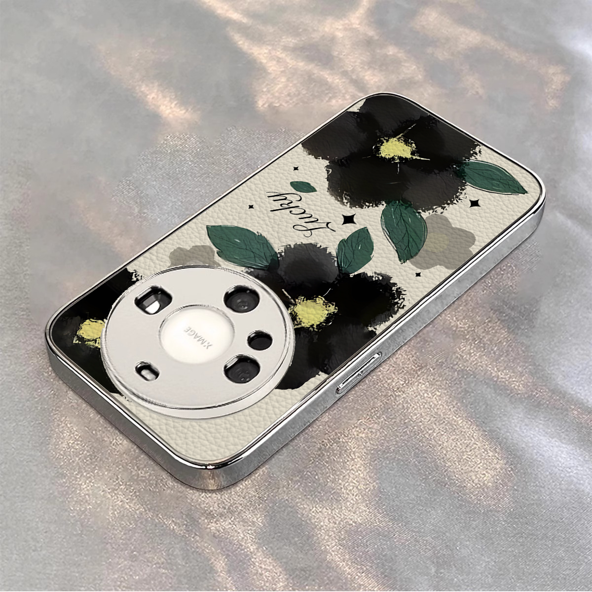 适用华为mate电镀墨韵繁花