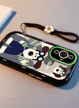 适用华为nova13pro手机壳新款带挂绳nova14硅胶小众10高级感卡通防摔8保护套9se曲屏女nova12/11开心掌门狗