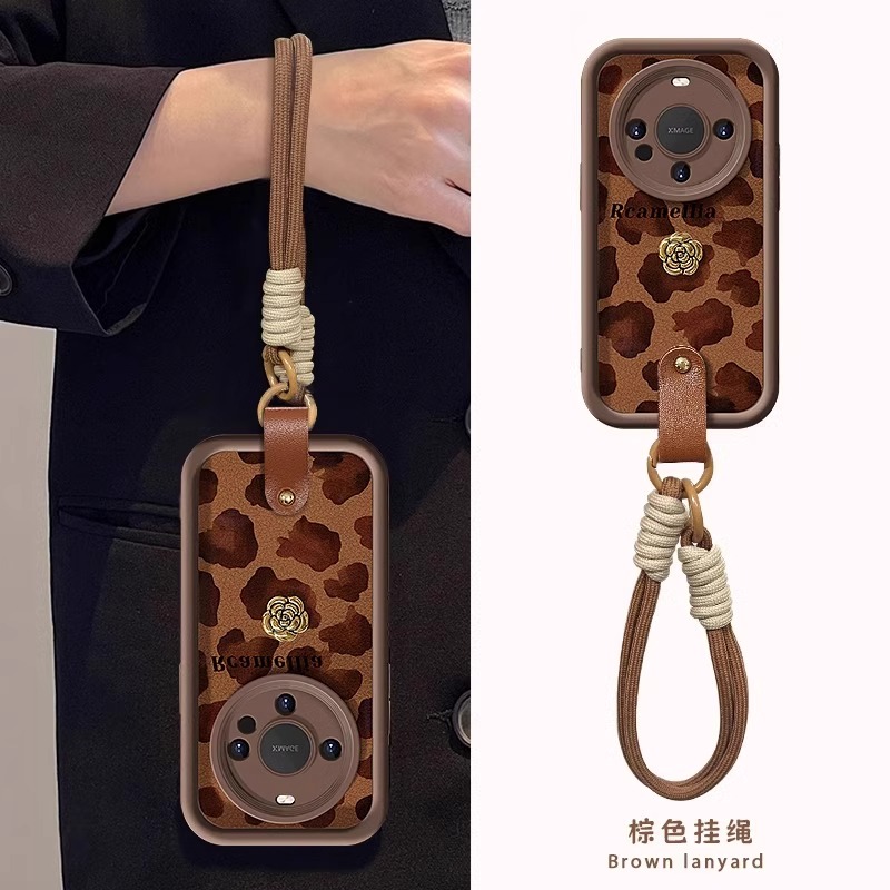 适用华为小羊皮豹纹山茶花公仔