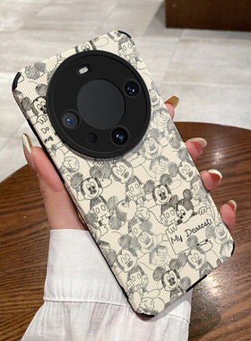 适用华为mate80Pro+手机壳pura80Ultra复古竖纹70满屏米奇magic7新款可爱nova14防摔mt5040荣耀400女软套