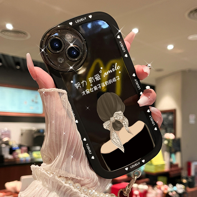 适用苹果华为努力有爱硅胶手链