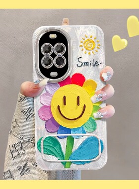 适用华为nova14pro手机壳夏天新女款nova13太阳花朵支架nova12pro羽纱nova11全包镜头膜nova10高级nova9