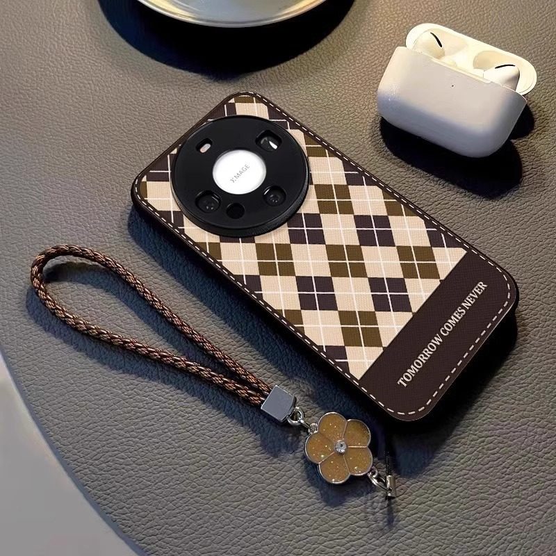 黑棕相接格纹适用华为mate70pro手机壳mate60por新款女mate50高级感40带手绳Pura70小众nova13全包30防摔硅胶,3C数码配件,手机保护套/壳,淘宝优惠券,粉丝福利购,淘宝优惠卷
