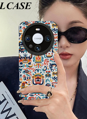 复古图腾适用华为mate60pro手机壳荣耀100Pro男女nova12小羊皮新款pura70ultra防摔Magic6个性50硅胶保护套40