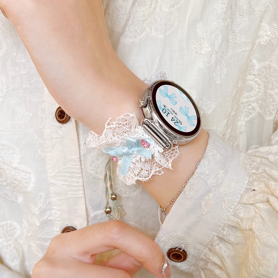 学长家新款秋冬蕾丝拉绳表带女生