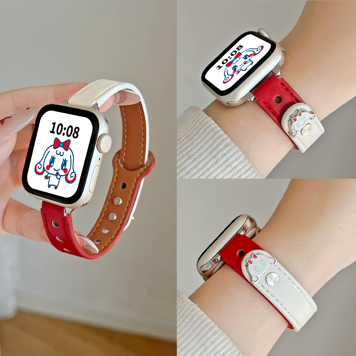 学长家新款双扣皮质手表带