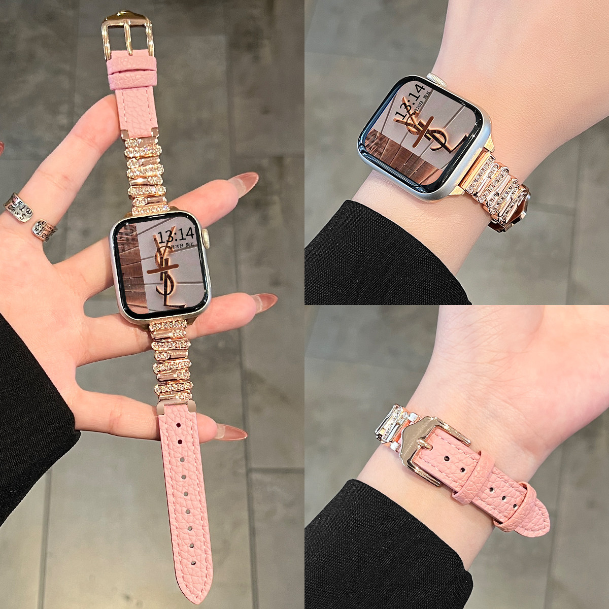 学长家新款金属不规则荔枝纹表带