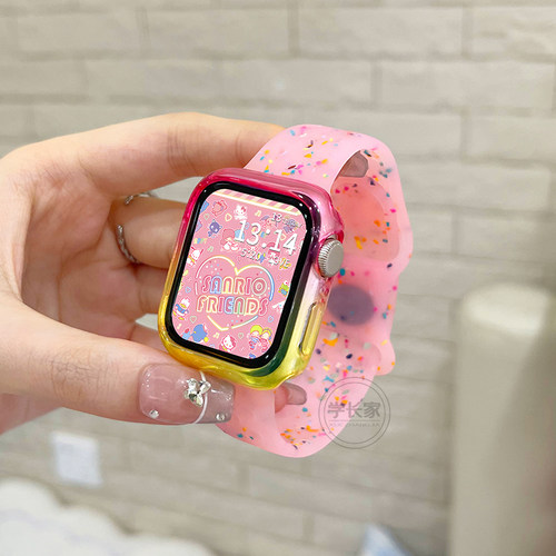iwatchs9硅胶渐变果冻色系表带