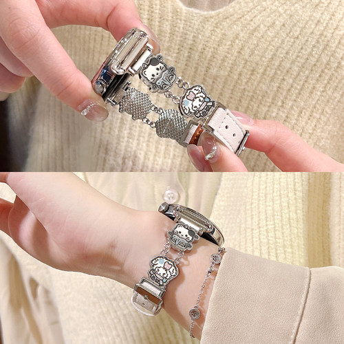 学长家新款猫猫蝴蝶间皮表带女士