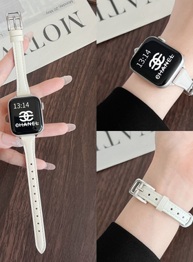 适用小米手环9pro手表带8智能运动手表链watch6真皮手带高级感女生redmiwatch5红米腕带的女款4代秋冬7高颜值