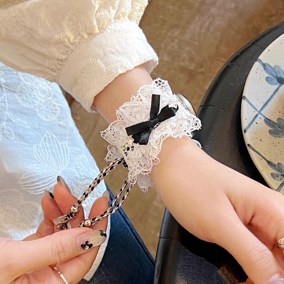 学长家新款蕾丝拉绳表带女生可爱