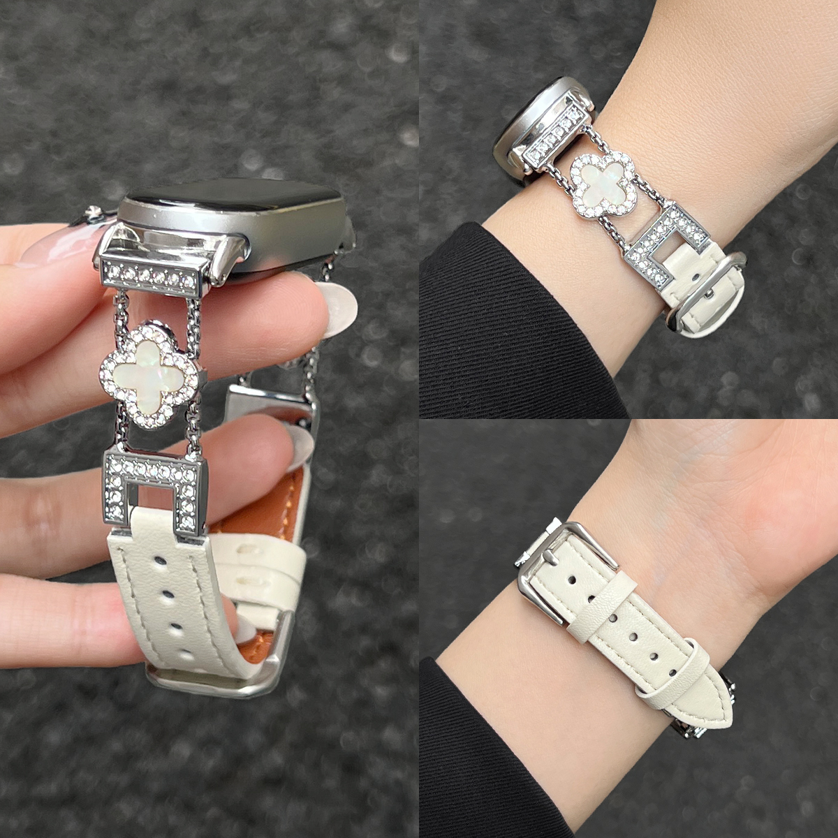 学长家秋冬新款四叶草间皮手表带