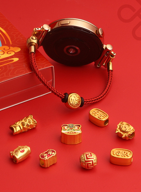 适用华为watch gt6手表带女款新年红绳watchgt5智能运动腕表4pro高级感系列女表watch3女士高端专用2新款表链