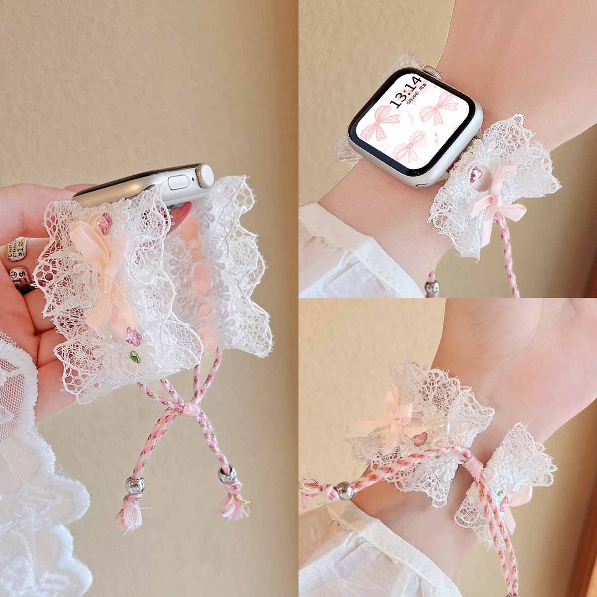 学长家新款蕾丝拉绳表带创意女生