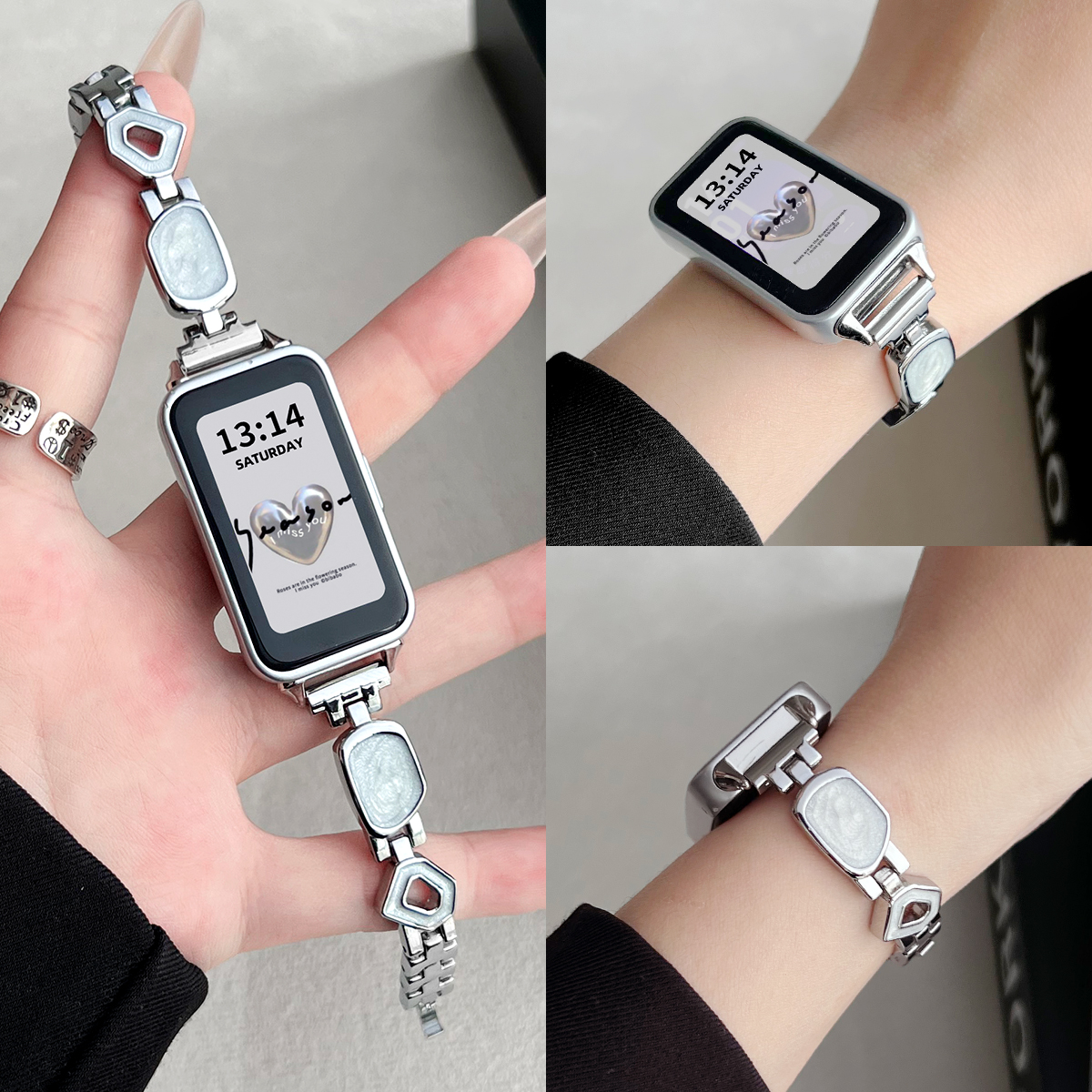 学长家创意金属细闪鎏金表带女生