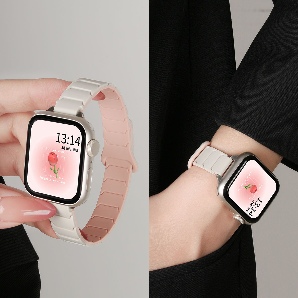 学长家新款创意铠甲硅胶磁吸手表