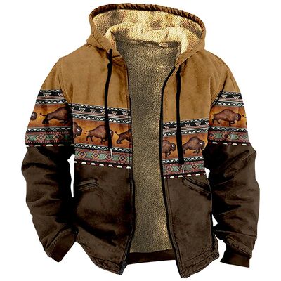 Digital printed hoodie jacket for men数码印花连帽卫衣外套男