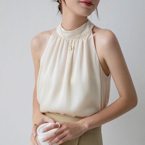 Hanging neck sleeveless sexy suspender top 挂脖无袖吊带上衣