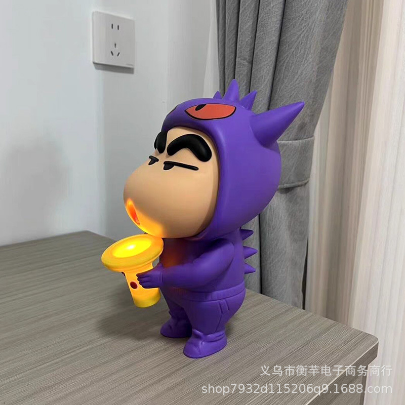 可发光耿鬼蜡笔小新手办摆件周边动漫模型潮流卡通公仔生日礼物