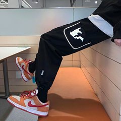 港風休閒褲春秋季新款束腳褲潮牌九分抽繩衛褲