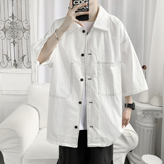 Summer shirt Korean fashion loose short sleeve clothes Hong Kong Style handsome student casual shirt