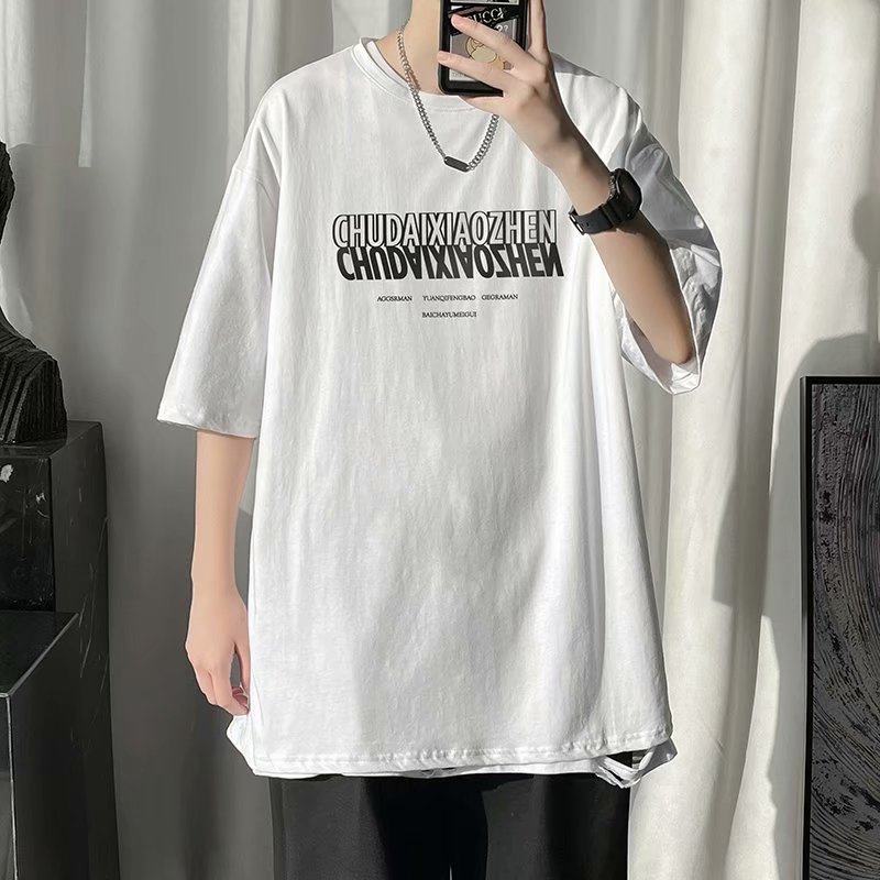 Summer short sleeve T-shirt isn harbour style overprint letter loose T-shirt student simple Quarter Sleeve