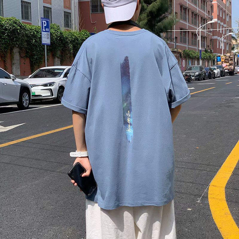 2021 new summer T-shirt loose trend short sleeve simple top Hong Kong style in versatile T-shirt