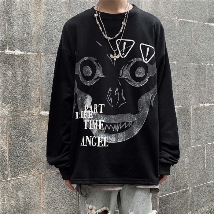 Original 2020 new Harajuku style graffiti cartoon printed Pullover men's sweater coat trend