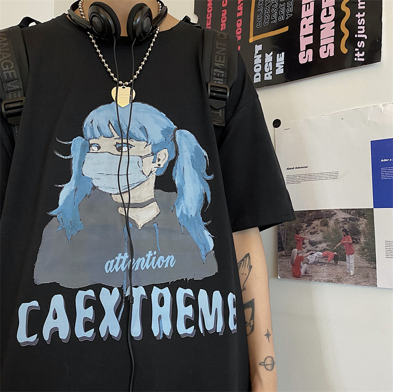 Original ins same vintage original suzerain girl's loose and versatile short sleeve T-shirt for men and women