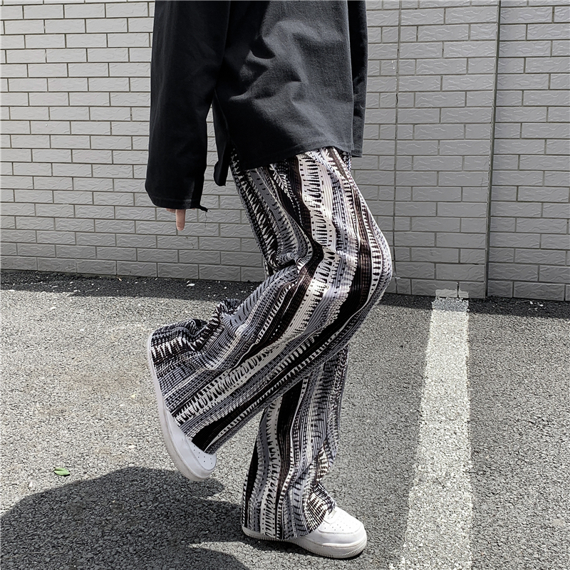 Korean tie dyed wide leg pants for men and women