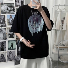 原創2021夏季網紅炸街同款潮牌印花短袖T恤男款學生潮