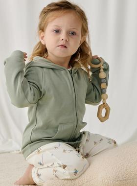 Finn+Emma春秋帽衫外套婴幼儿宝宝家居服休闲卫衣全棉有机棉
