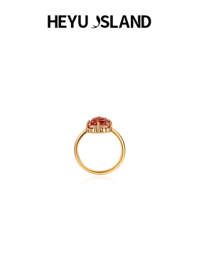 海岛微风红玛瑙编织纹戒指