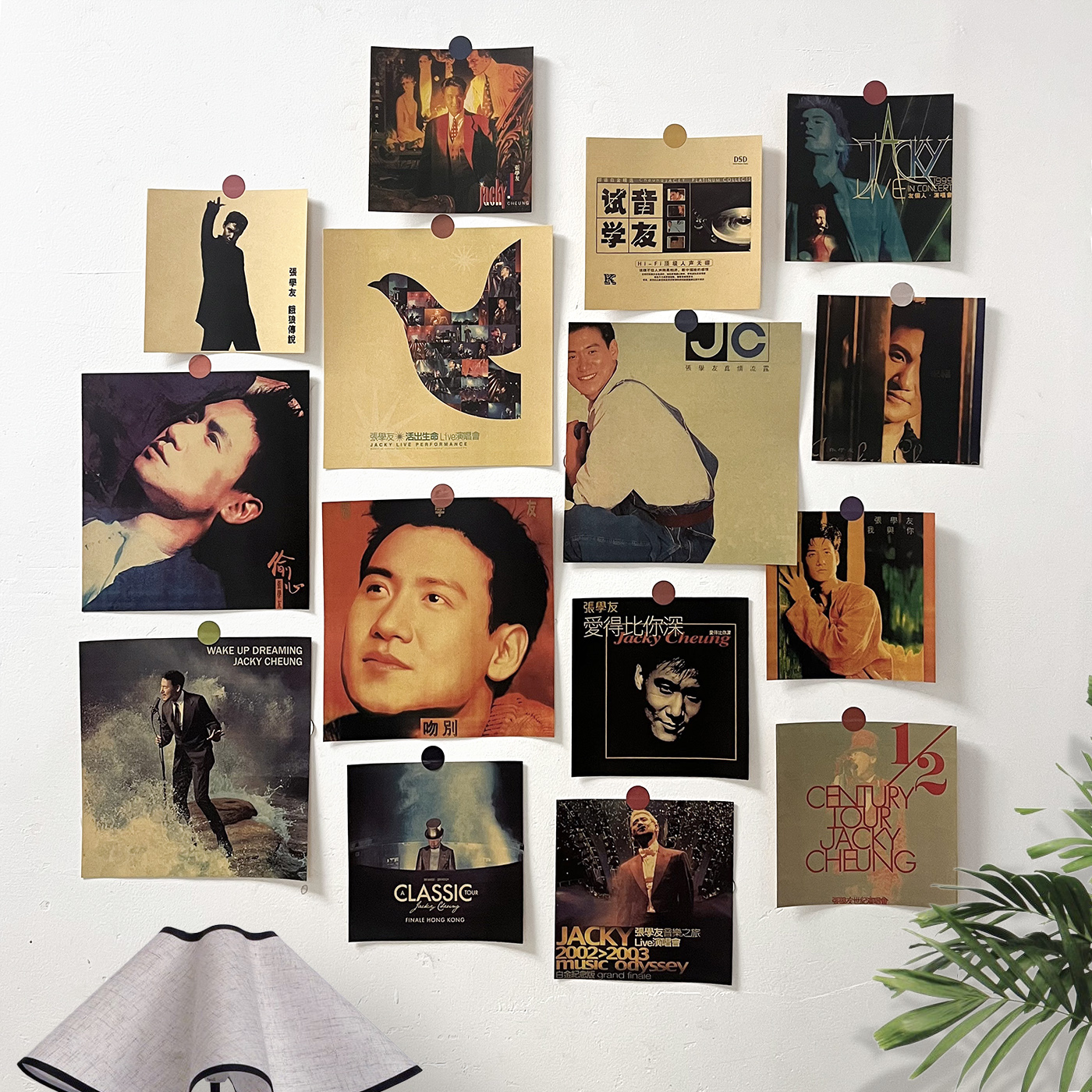 15张张学友专辑墙贴歌神Jacky Cheung小海报复古经典房间宿舍装饰